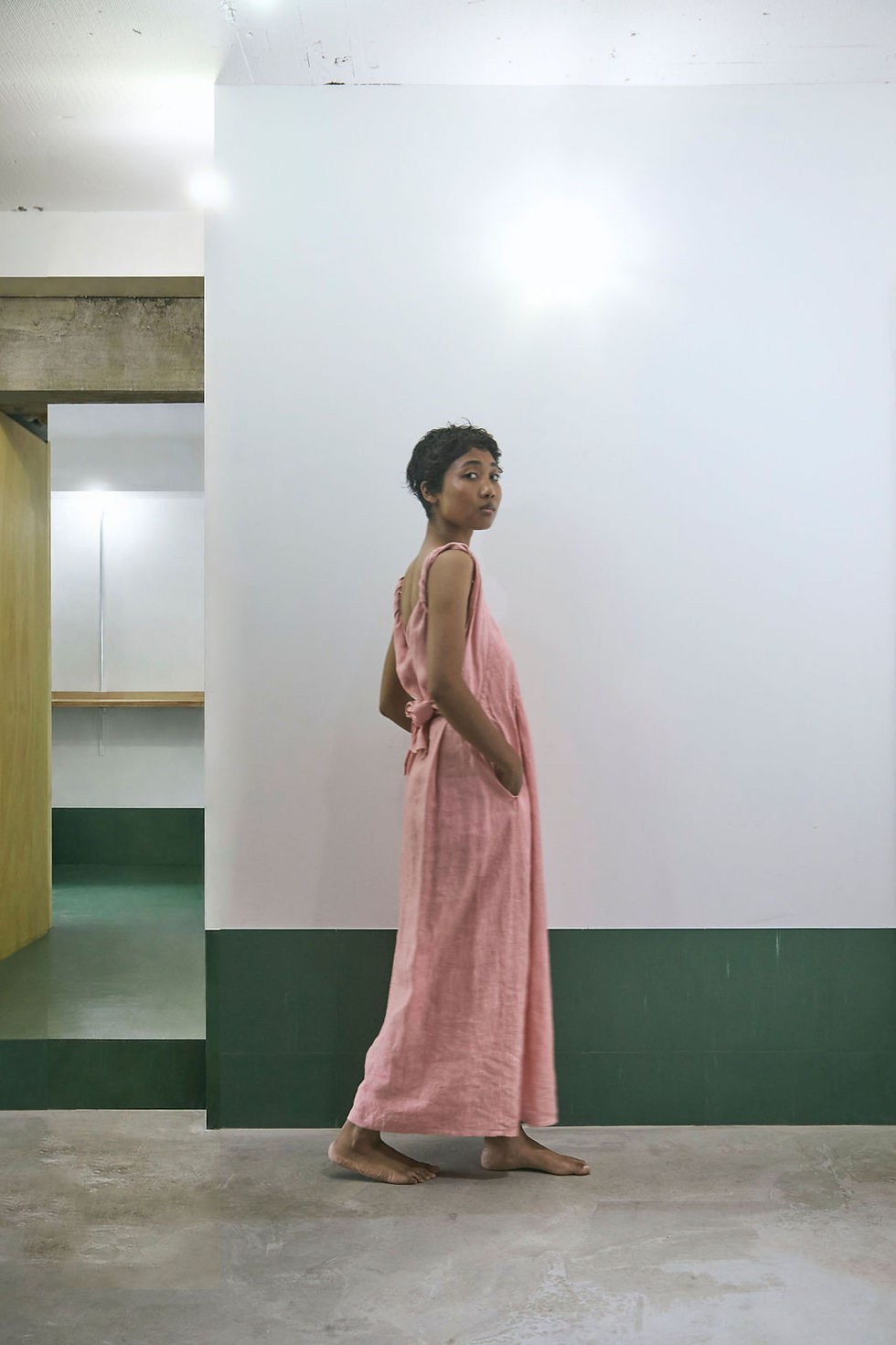 Thumbnail: Two-Way Ribbon Dress　21's Linen