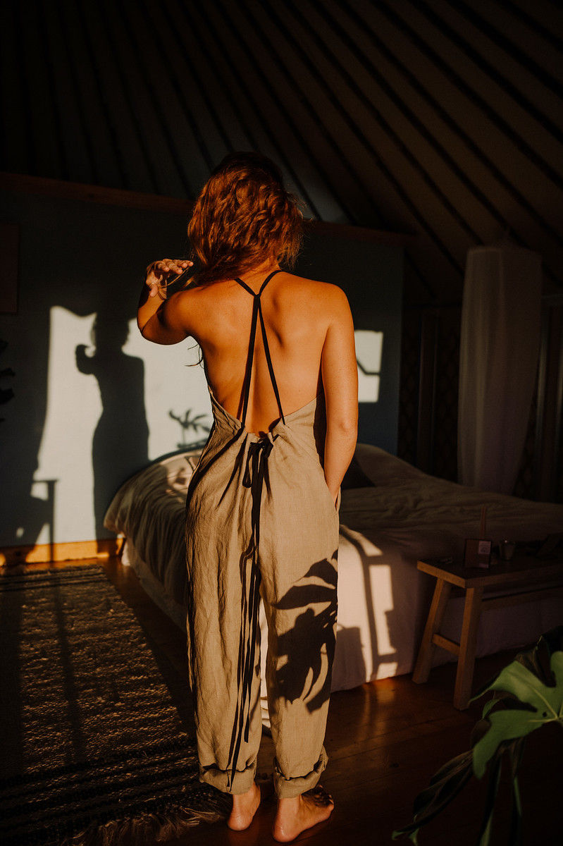 サムネイル： Hand Dyed Cutch BarkTree Jumpsuits