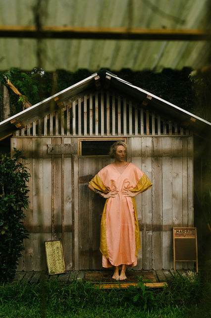 Thumbnail: Two Colored Kaftan Dress Silk cotton