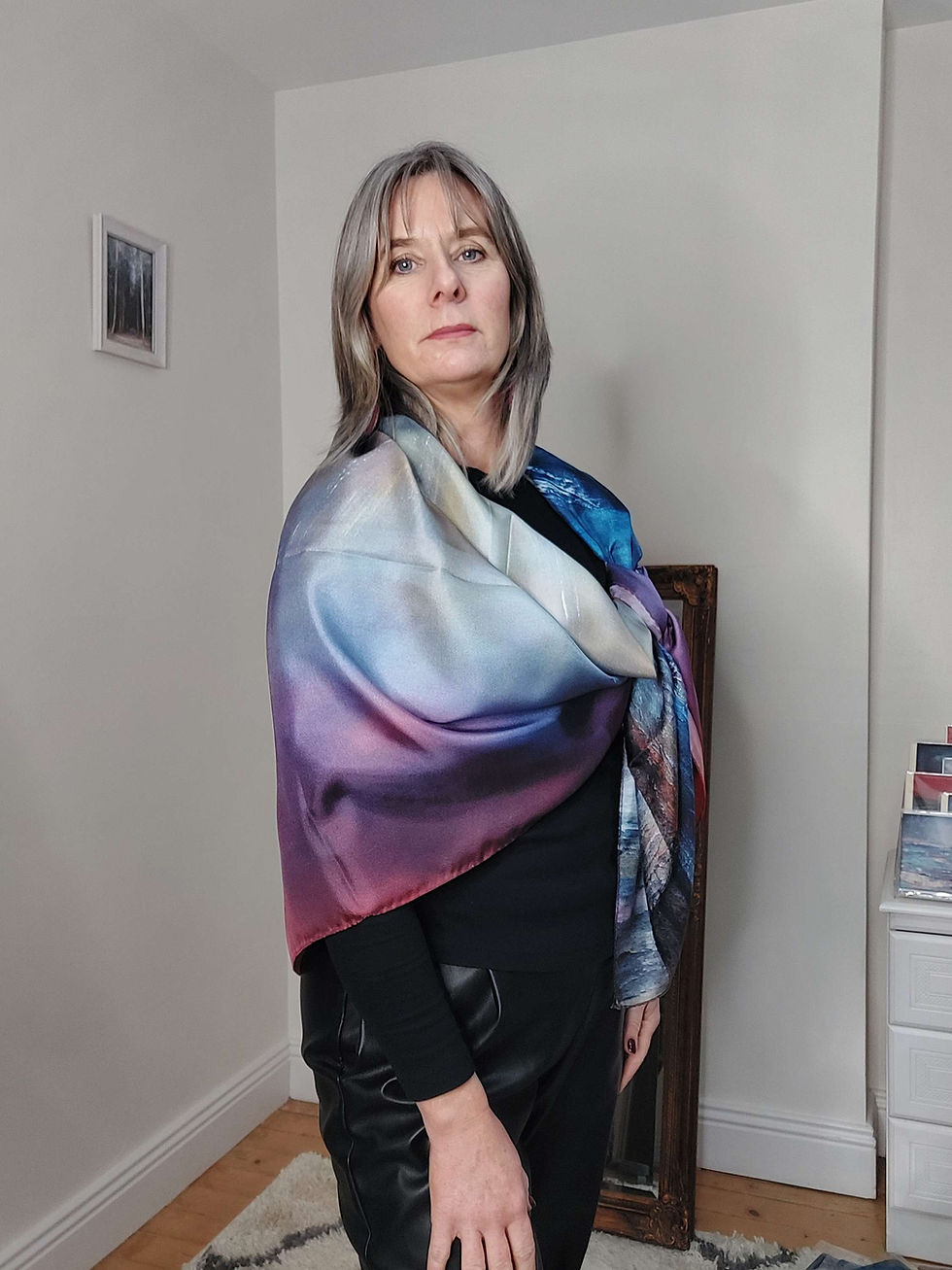 Thumbnail: 'Ondine' 100% Silk Scarf