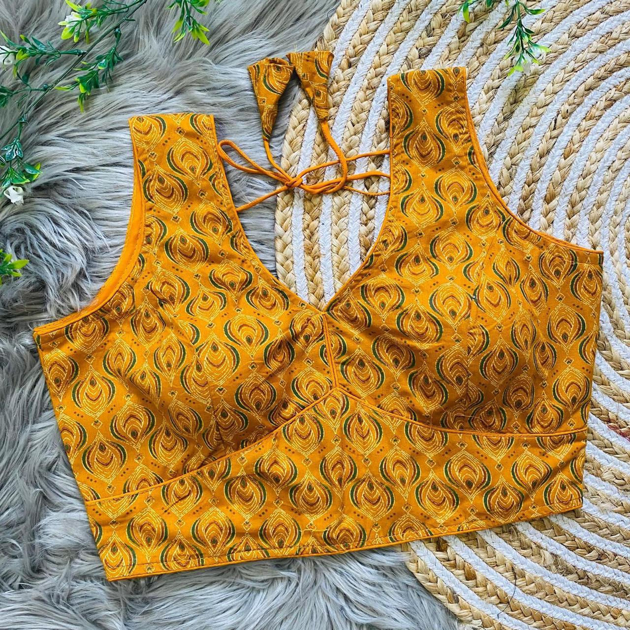 Pre stitched printed blouse