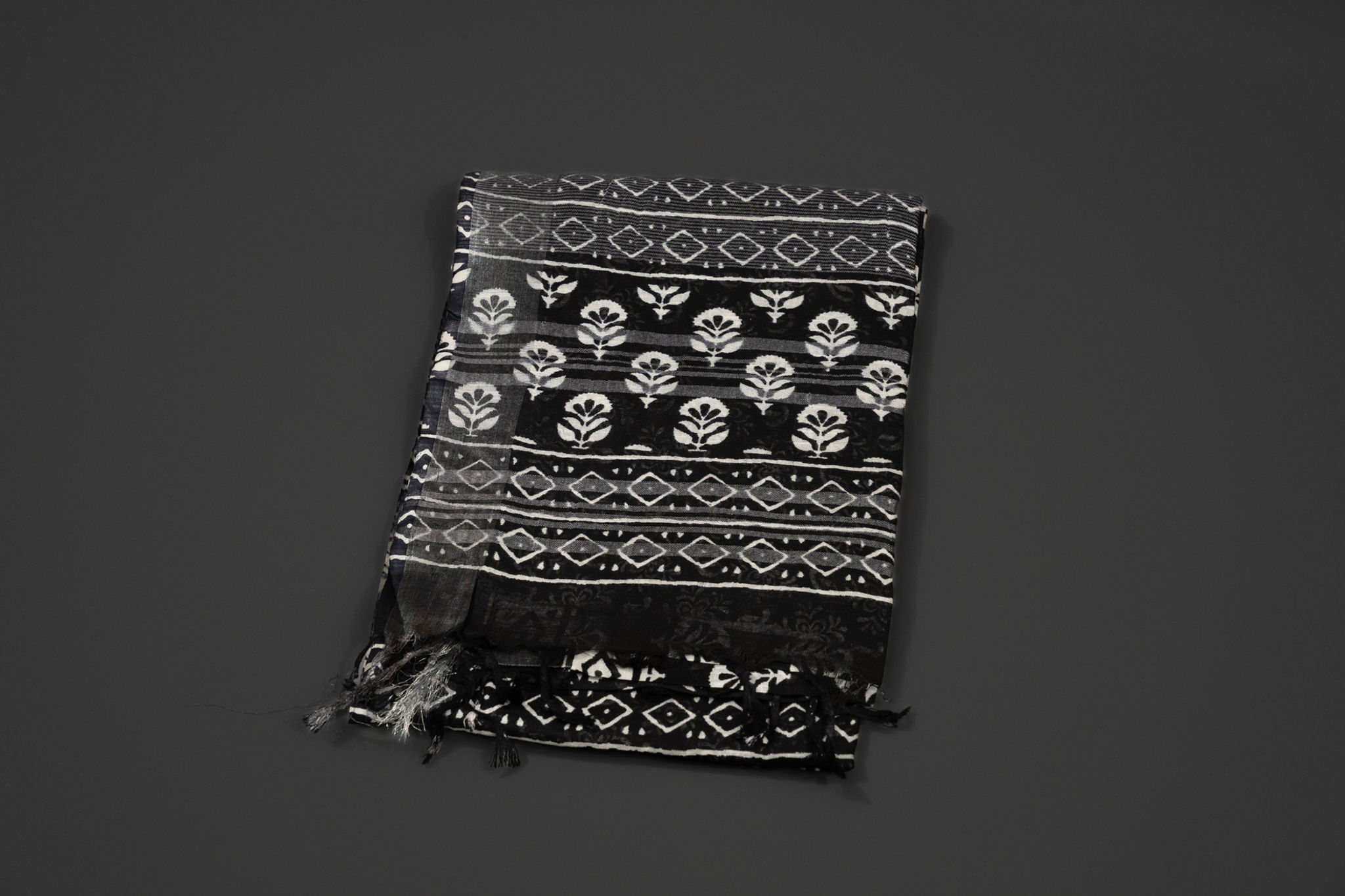 Black linen saree