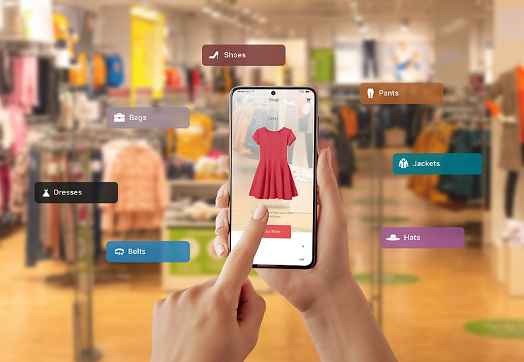 buying clothes with virtual reality app smart phone