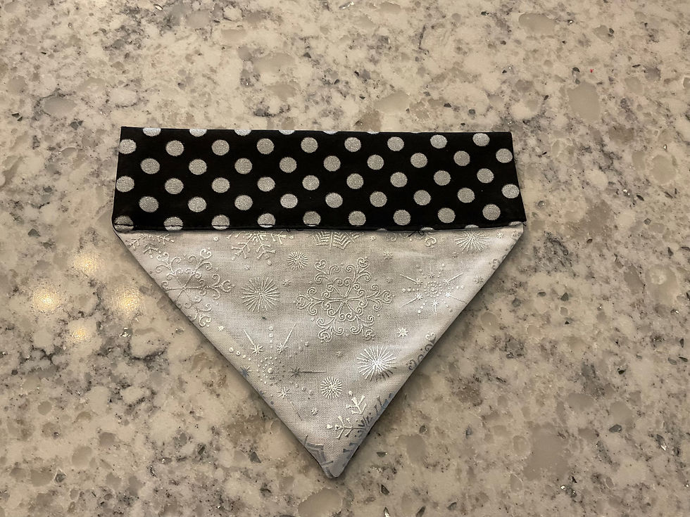Thumbnail: XS, SM, MED, LG Black & White Snowflake Bandana