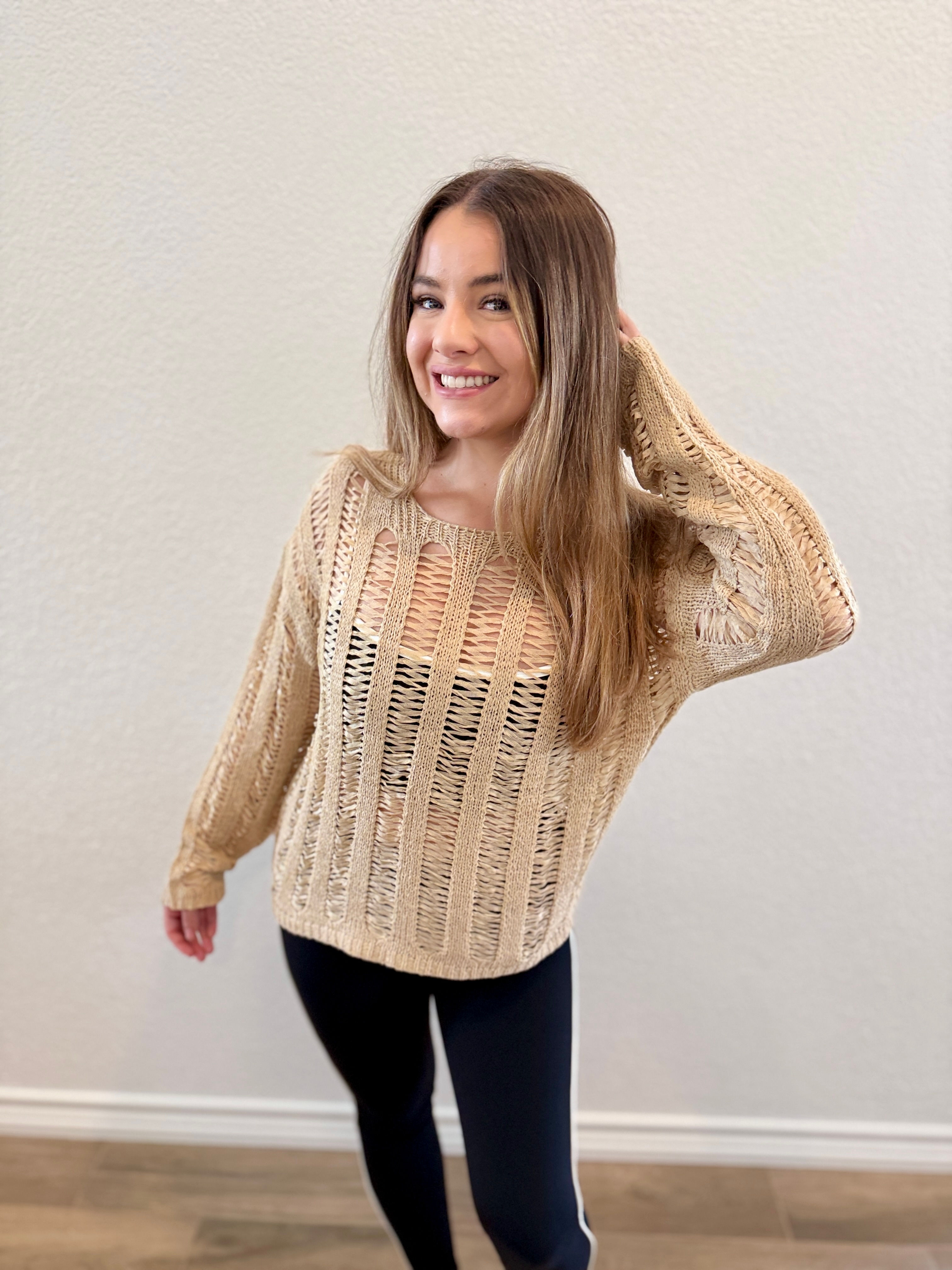 Claire Chrochet Knit Pullover