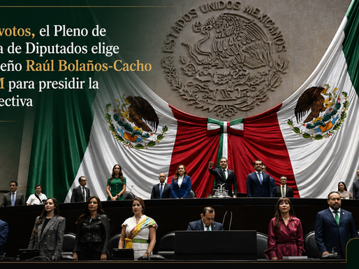 Raúl Bolaños-Cacho Cué rinde protesta como presidente de la Mesa Directiva en el Palacio Legislativo de San Lázaro
