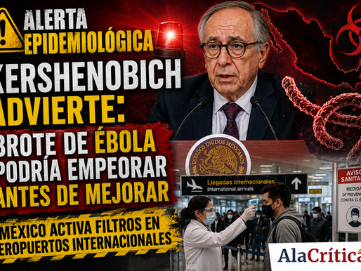 David Kershenobich, titular de la Secretaría de Salud de México, en conferencia de prensa sobre vigilancia epidemiológica por brote de ébola en África y medidas preventivas ante Copa Mundial FIFA 2026