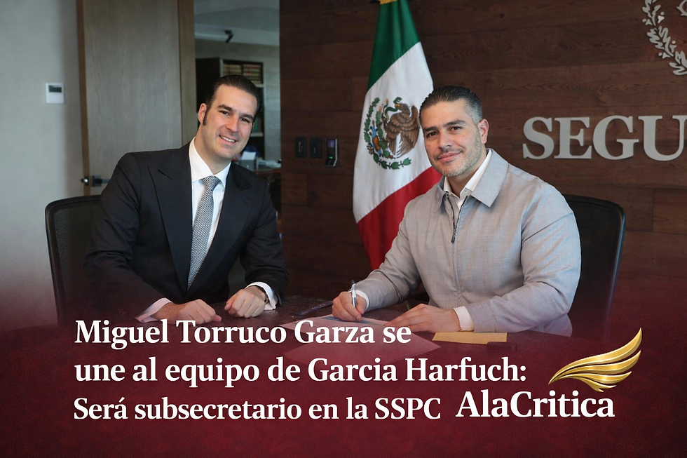 Miguel Torruco Garza y el Secretario Omar García Harfuch durante el anuncio de su nombramiento en la SSPC