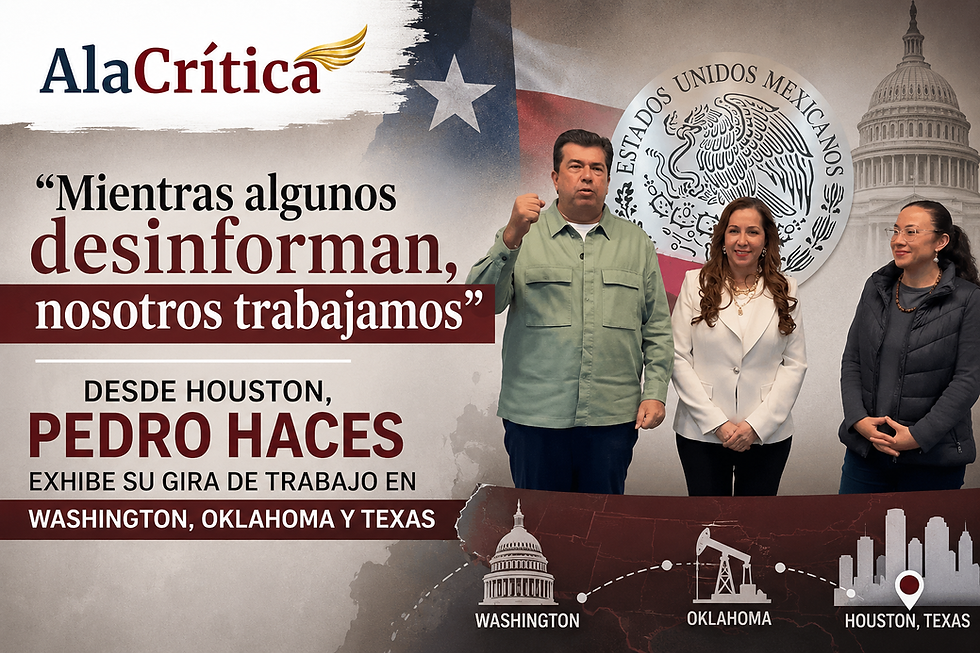 El diputado federal y líder del CATEM Pedro Haces Barba desde el Consulado de México en Houston, Texas
