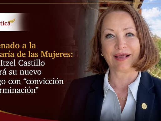 Laura Itzel Castillo Juárez, presidenta del Senado de México, en el video donde agradece su nombramiento como titular de la Secretaría de las Mujeres