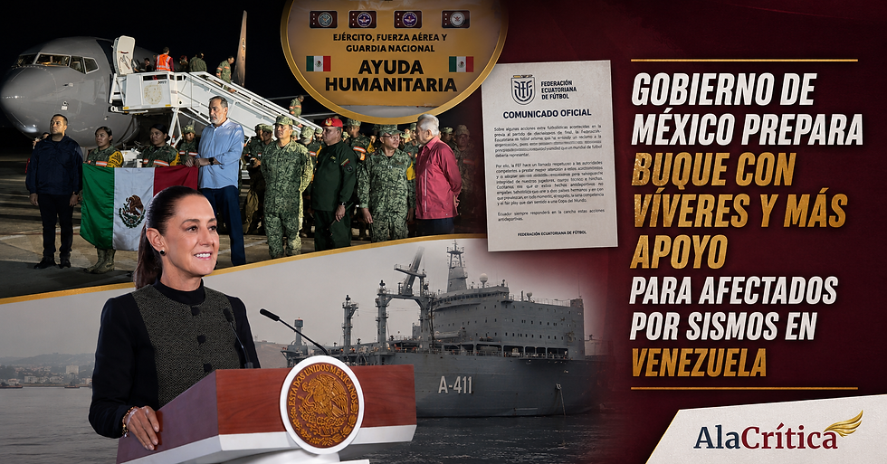 La Presidenta de México Claudia Sheinbaum anuncia envío de ayuda humanitaria de México a Venezuela por sismos