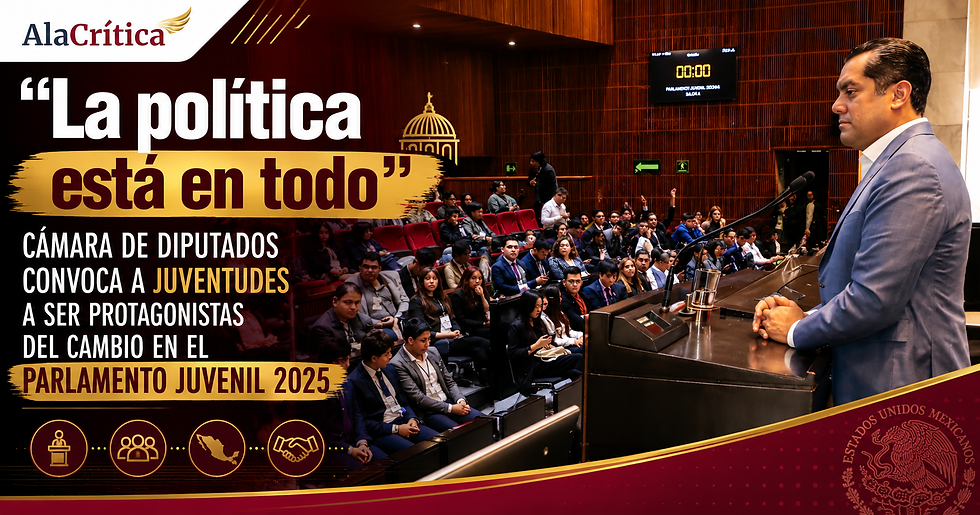 Sergio Gutiérrez Luna, vicepresidente de la Mesa Directiva de la Cámara de Diputados, durante el Parlamento Juvenil tercera edición