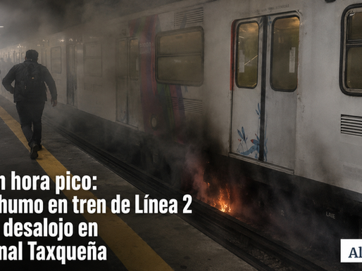 Susto en hora pico: fuego y humo en tren de Línea 2 provoca desalojo en la terminal Taxqueña