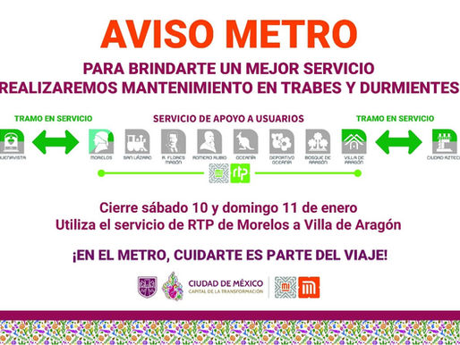 Línea B del Metro CDMX: Cierran 6 estaciones este fin de semana por mantenimiento – 10 y 11 de enero 2026