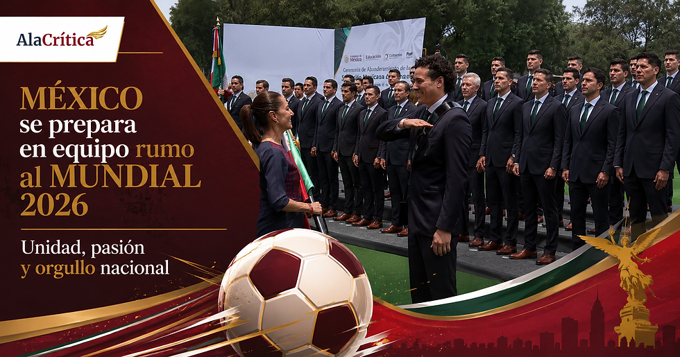 Claudia Sheinbaum entregando la Bandera Nacional de México a Guillermo Ochoa durante el abanderamiento de la Selección Mexicana