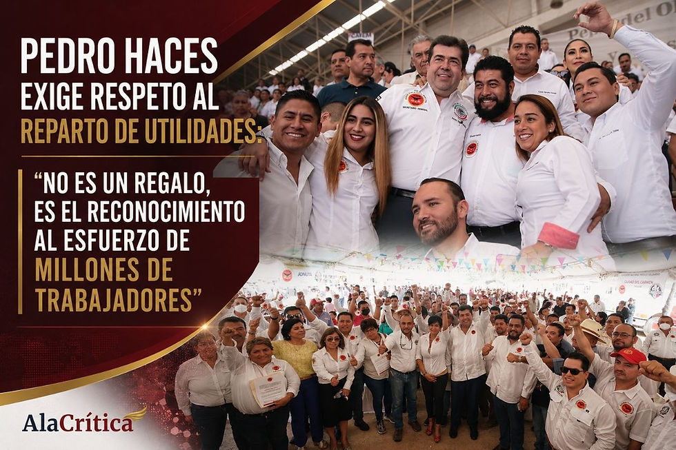 Pedro Haces Barba en evento sindical de la CATEM sobre reparto de utilidades, derechos laborales y productividad en México