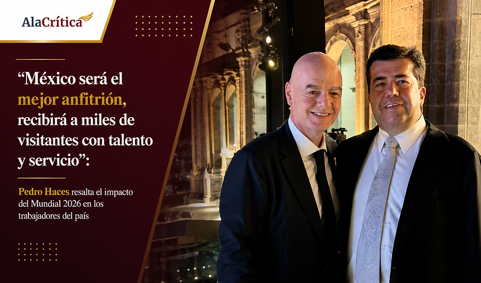 Pedro Haces Barba durante conversación con Gianni Infantino sobre el Mundial 2026