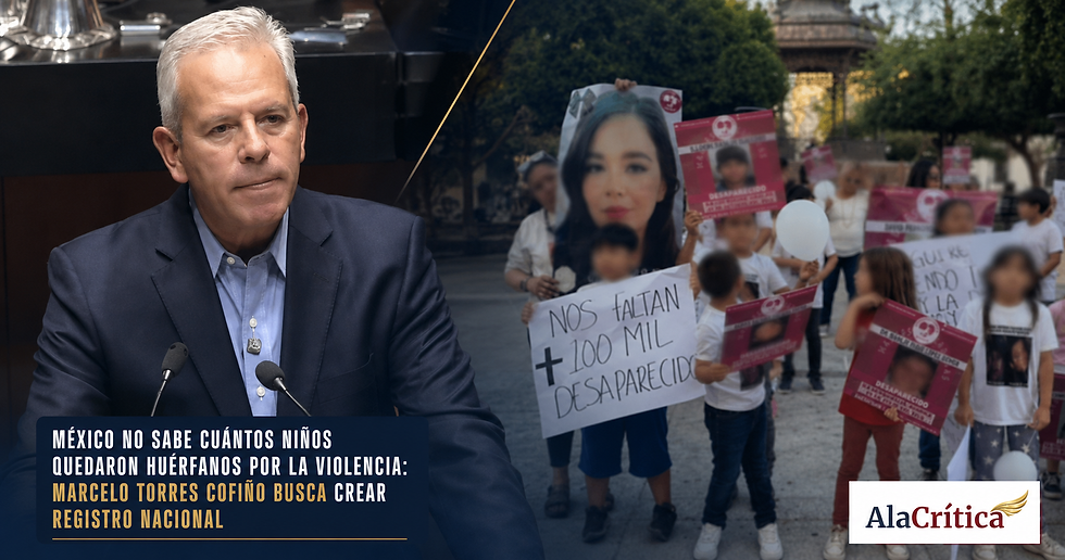 "México no sabe cuántos niños quedaron huérfanos por la violencia: Marcelo Torres Cofiño busca crear registro nacional
