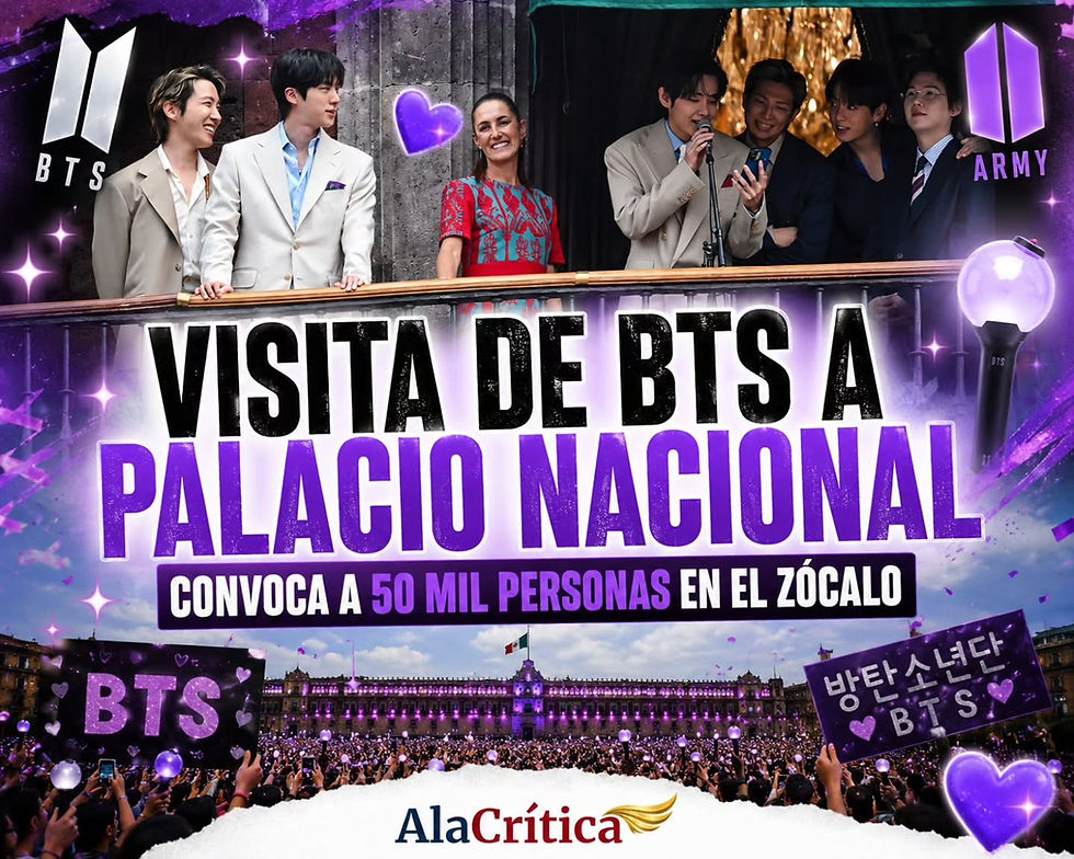 Visita de BTS a Palacio Nacional convoca a 50 mil personas en el Zócalo y bomberos refrescan a fans bajo el sol