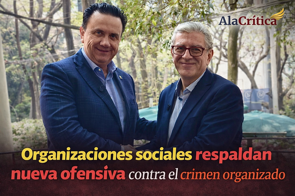 Representantes de la Red de Organizaciones Sociales durante el anuncio de respaldo a la nueva estrategia de seguridad en México