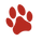Red dog paw print