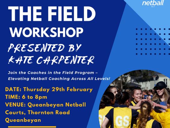 Coaches in the field - Representative and Club coaches welcome. 