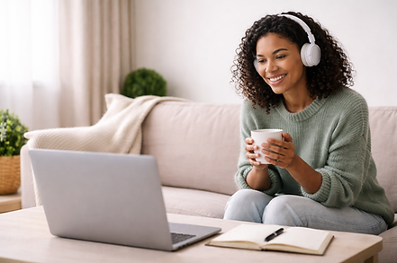 women sitting in front of a laptop computer