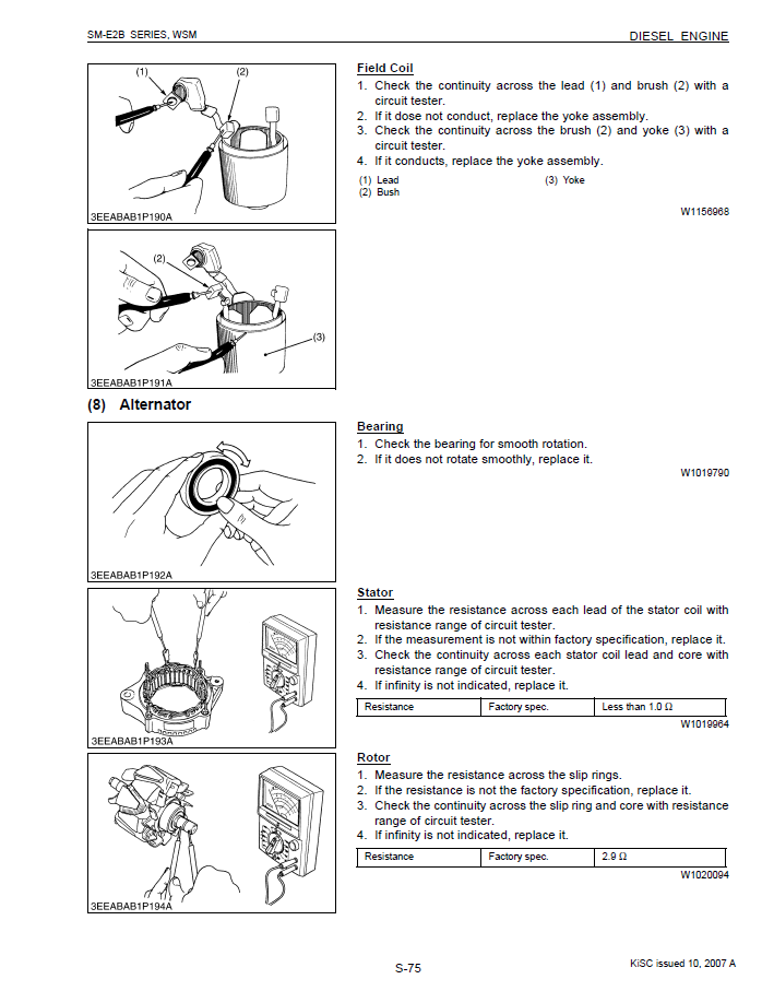 Miniature : Manuel atelier moteur KUBOTA Z482-Z602-D662-D722-D782-D902 (E2B)