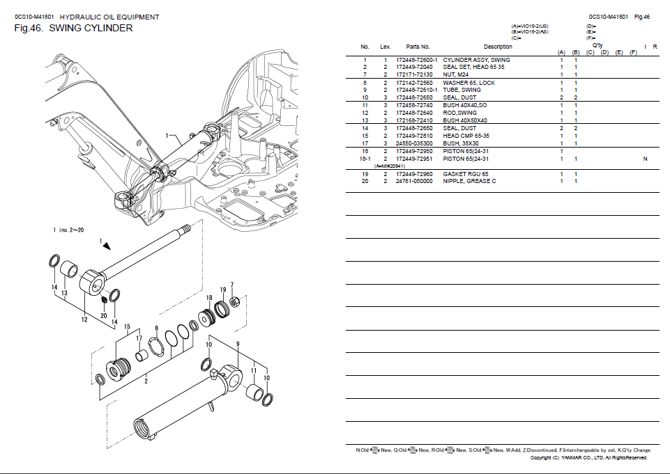 Miniature : Vue éclatée YANMAR VIO15-2