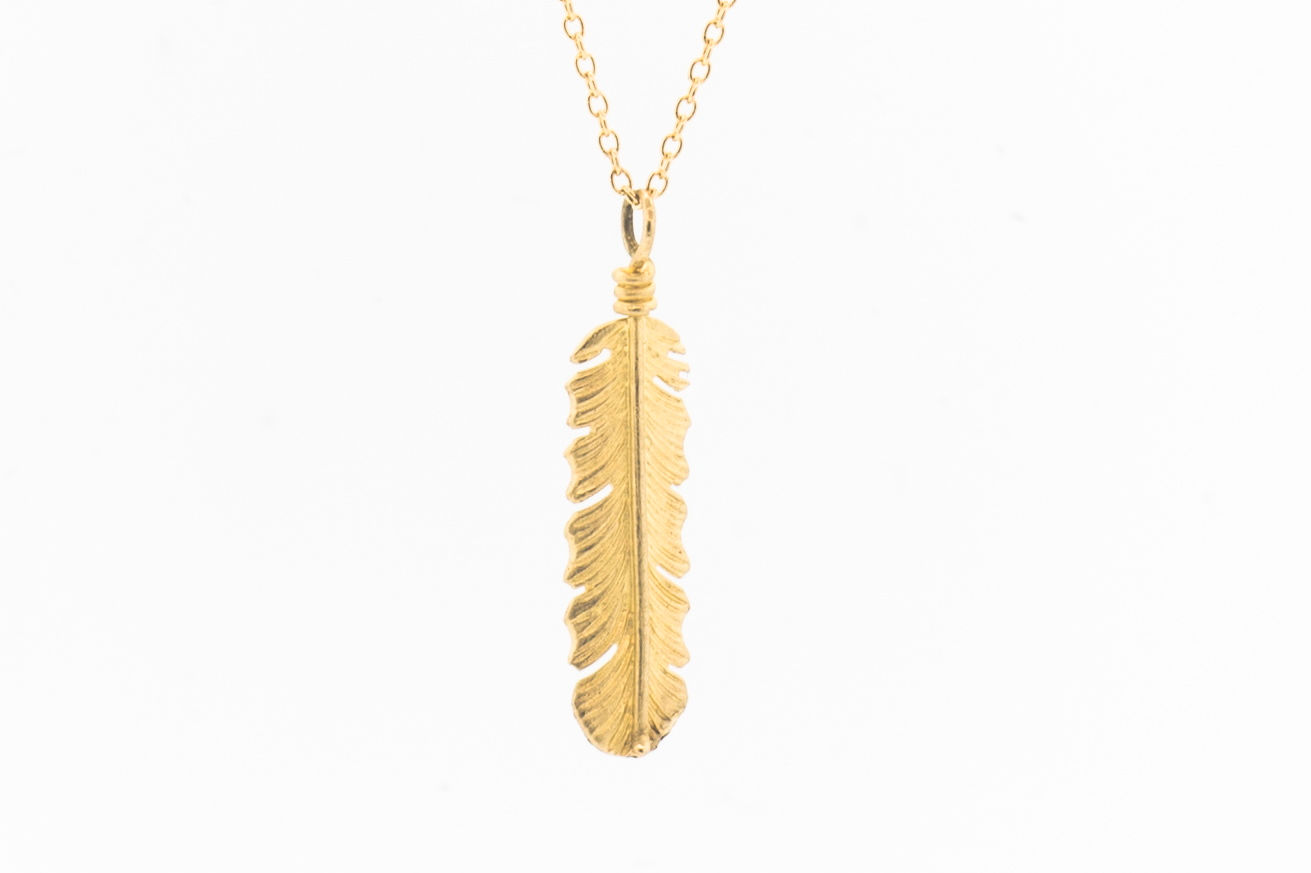 vertical feather necklace