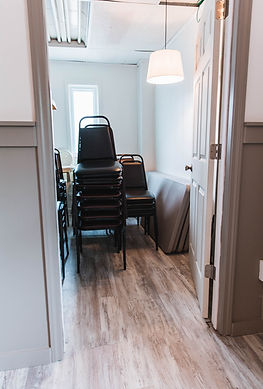 Storage room of chairs