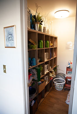 Closet of decorations and center pieces