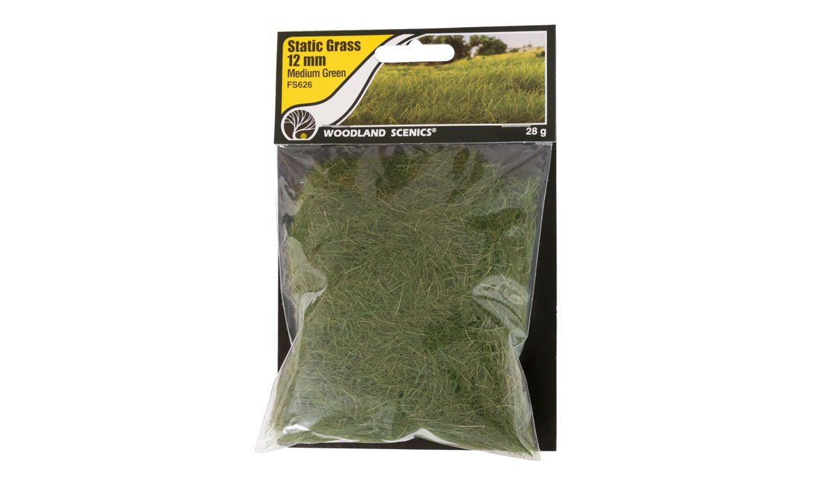 Woodland Scenics FS626 12mm Static Grass Medium Green