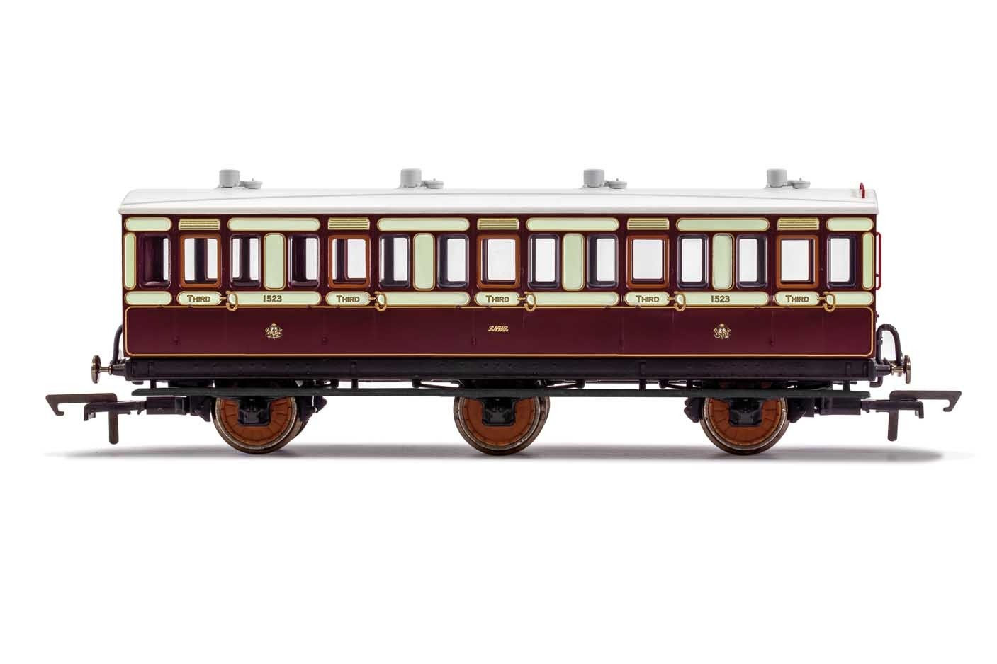 Hornby R40074 LNWR, 6 Wheel Coach, 3rd Class, 1523 - Era 2