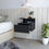 Thumbnail: Nightstand Floating Flopini with 1-Drawer and Shelves -Black