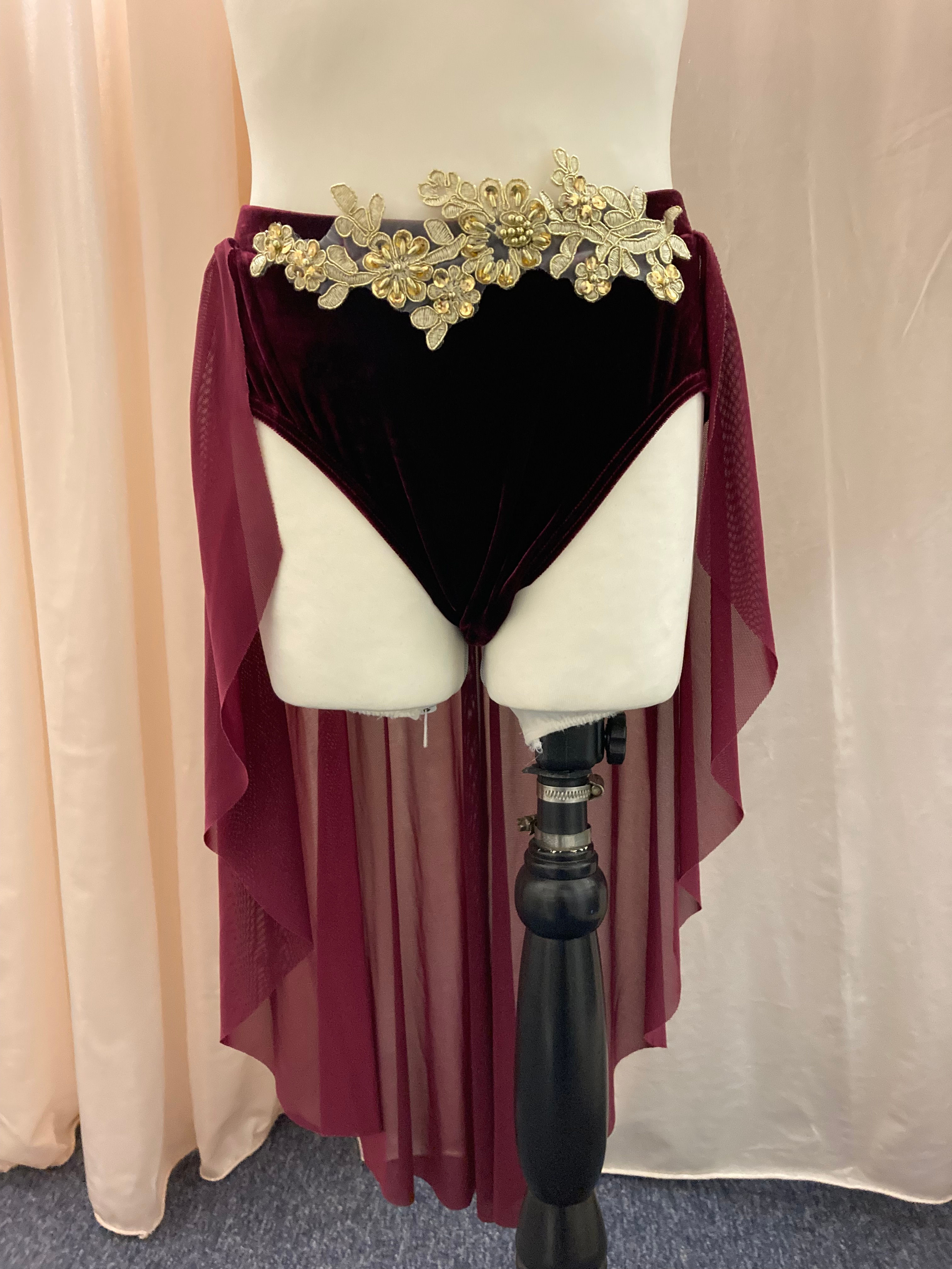 Velvet Pants on Skirt with Applique SA