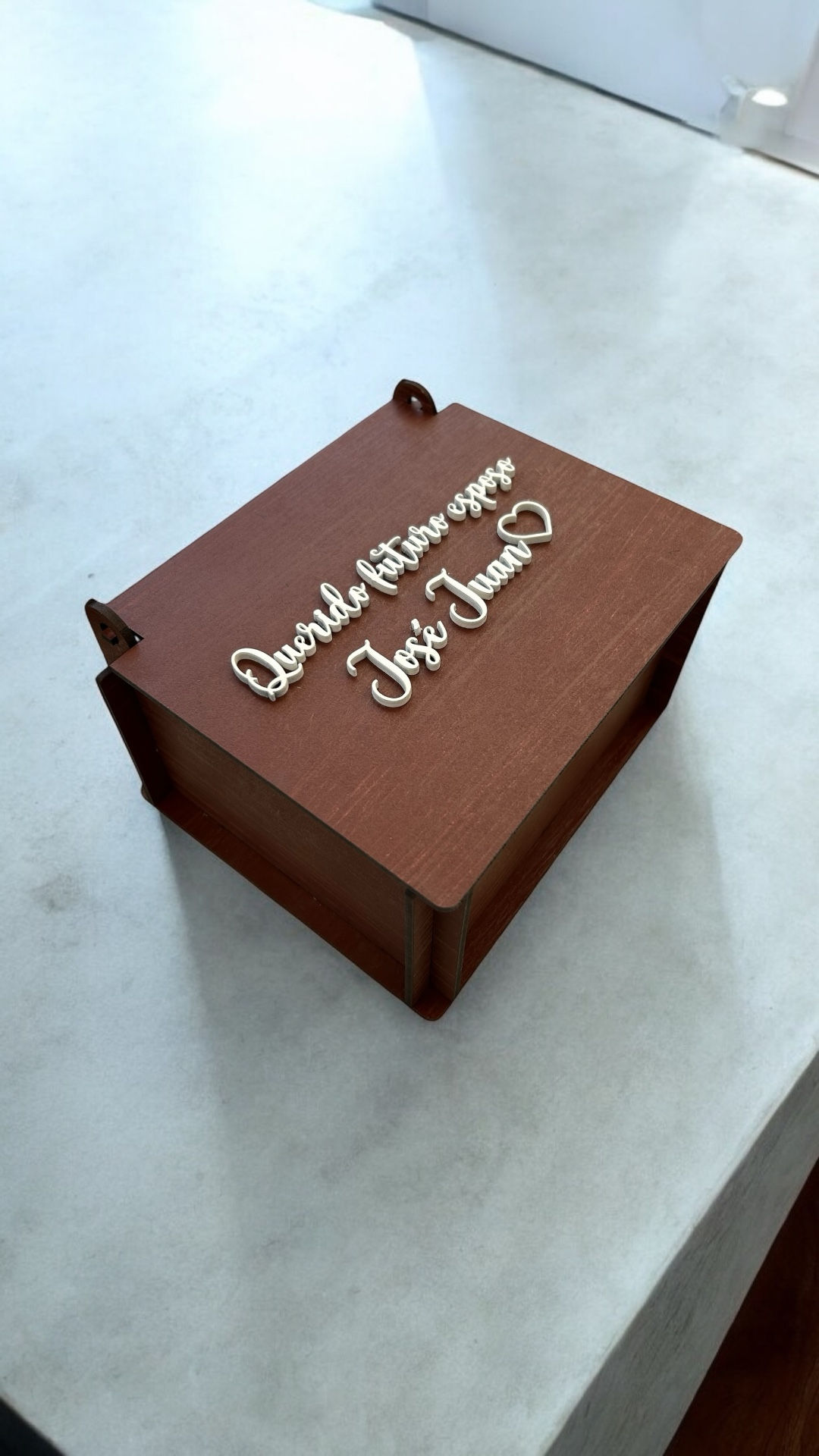 Caja Reloj Compromiso Minimalista Caoba