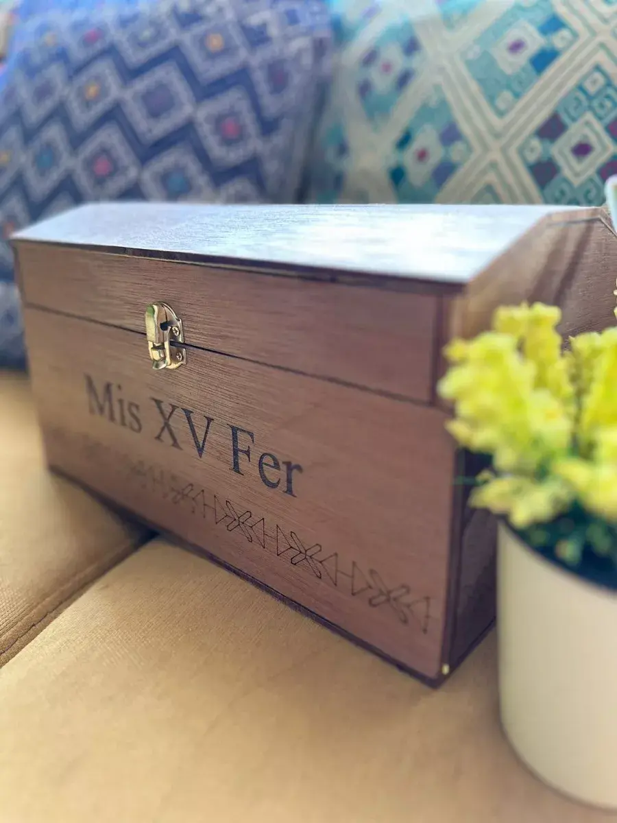 Baúl Cofre Urna Madera Para Sobres Eventos