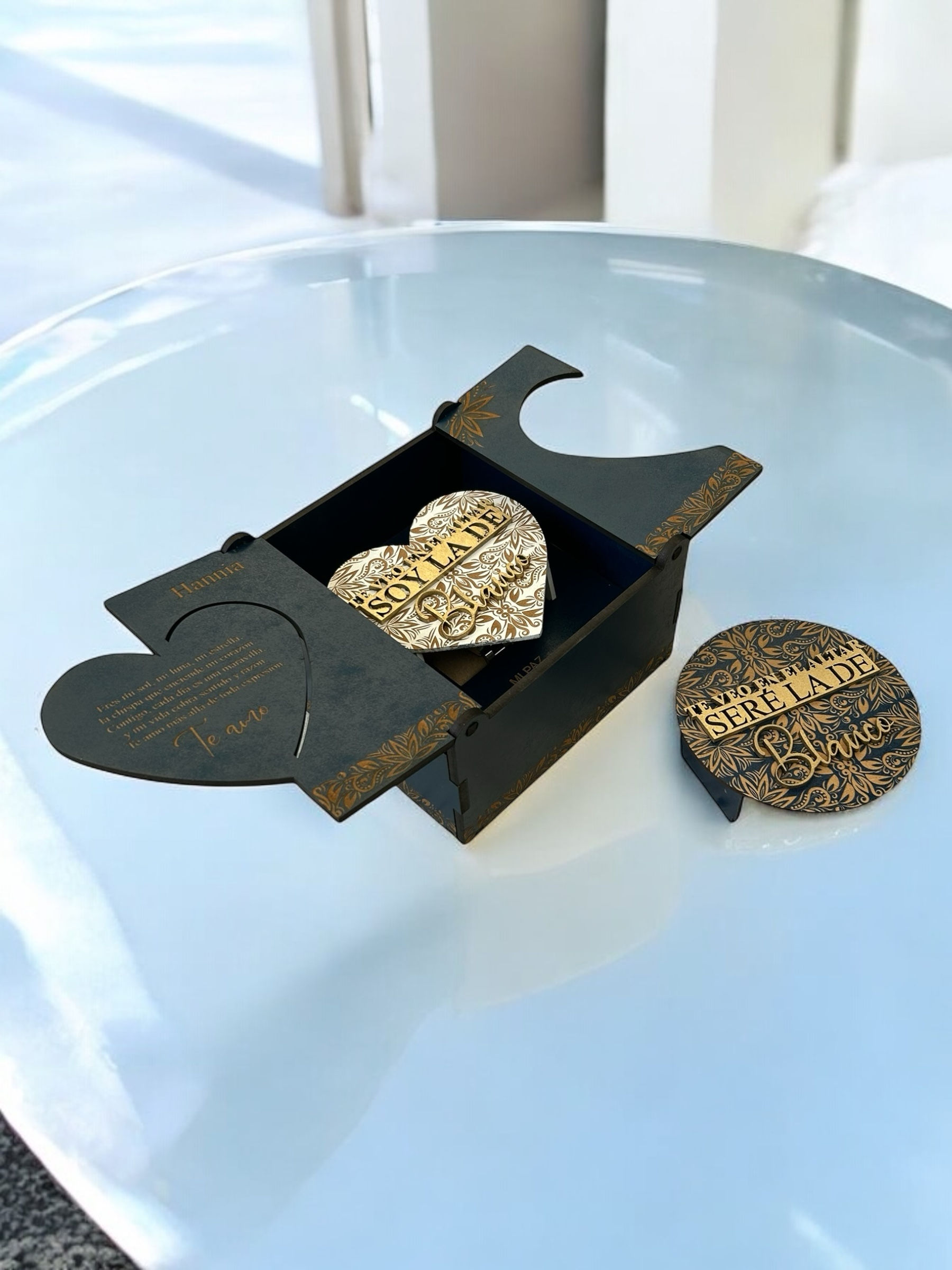 Caja de Reloj para Compromiso Corazón Barroco