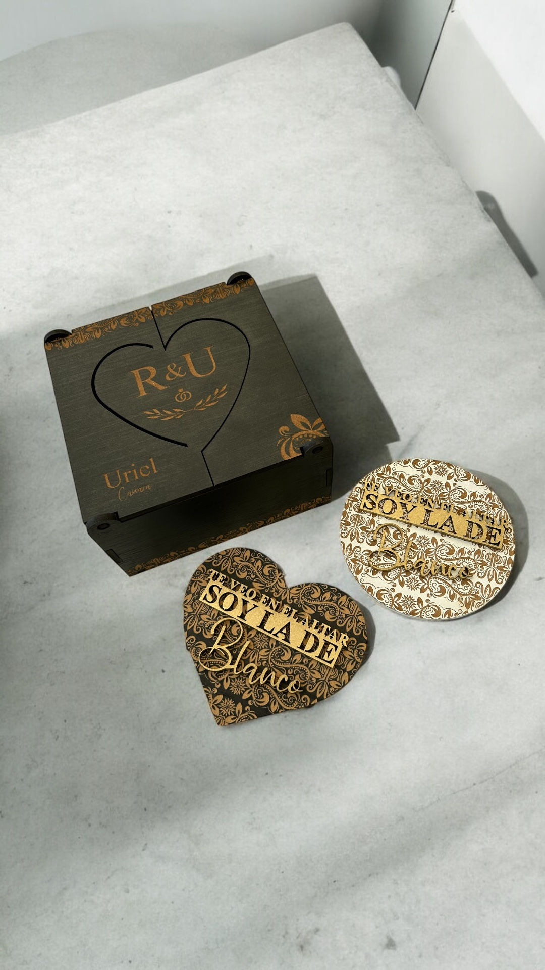 Caja de Reloj para Compromiso Corazón Barroco