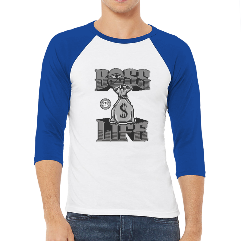 Thumbnail: Unisex 3/4 Sleeve Premium  BOSS LIFE Baseball Tee