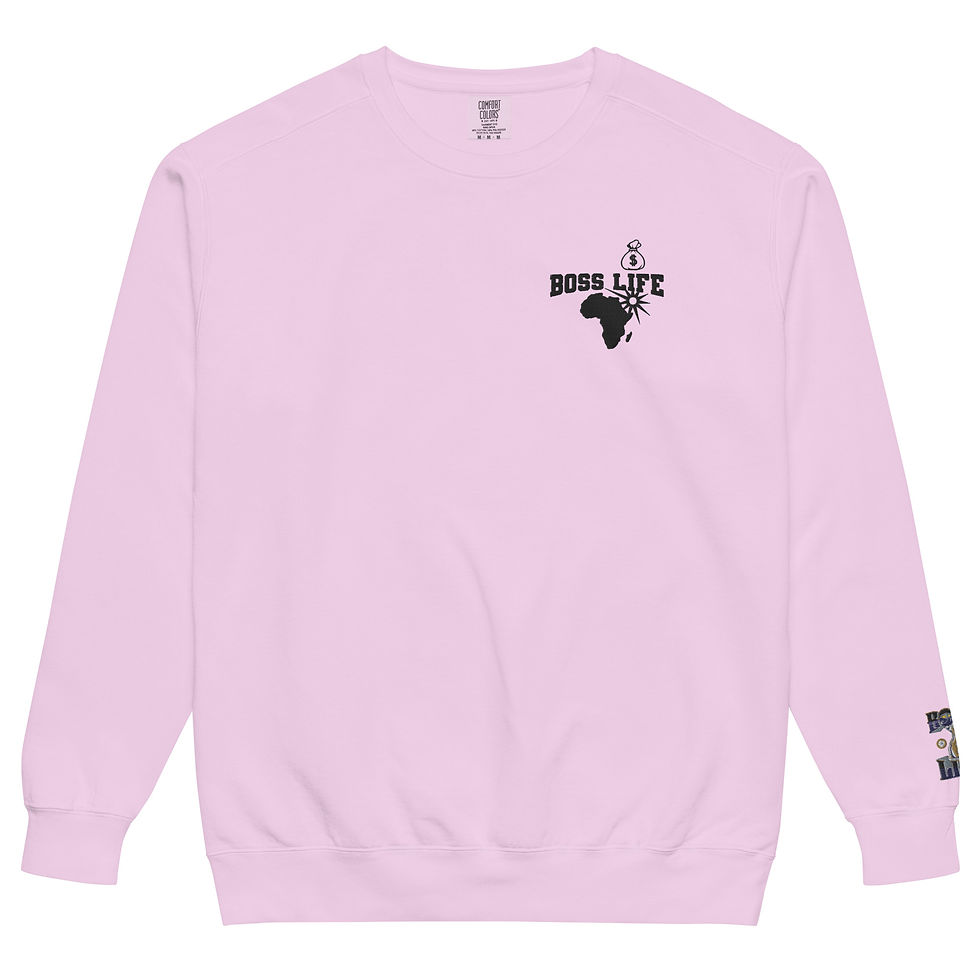 Thumbnail: Boss Life Embroidery African money logo sleeve Unisex garment-dyed sweatshirt