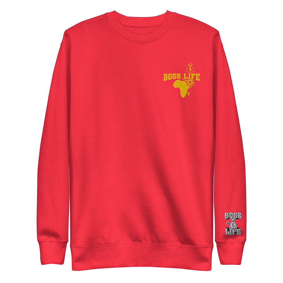 Thumbnail: Boss Life Embroidery African Money Unisex Premium Sweatshirt