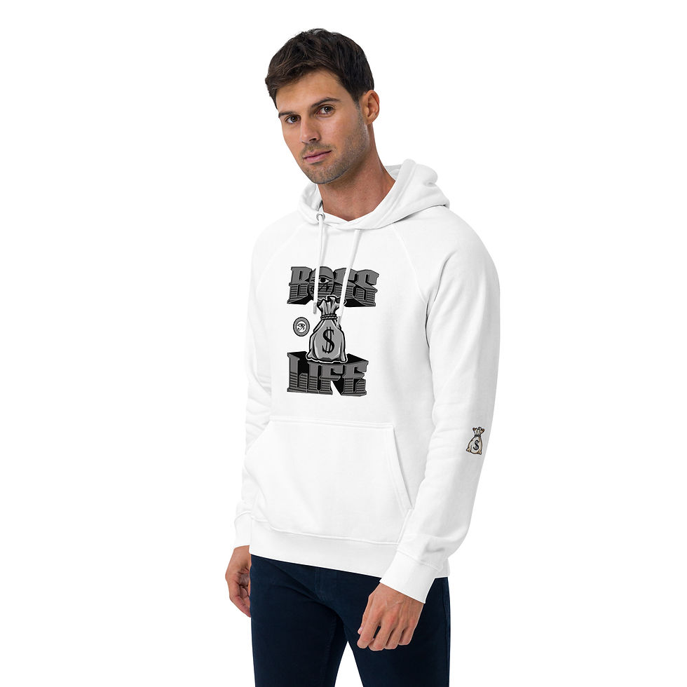 Thumbnail: Boss Life Unisex Logo eco raglan hoodie