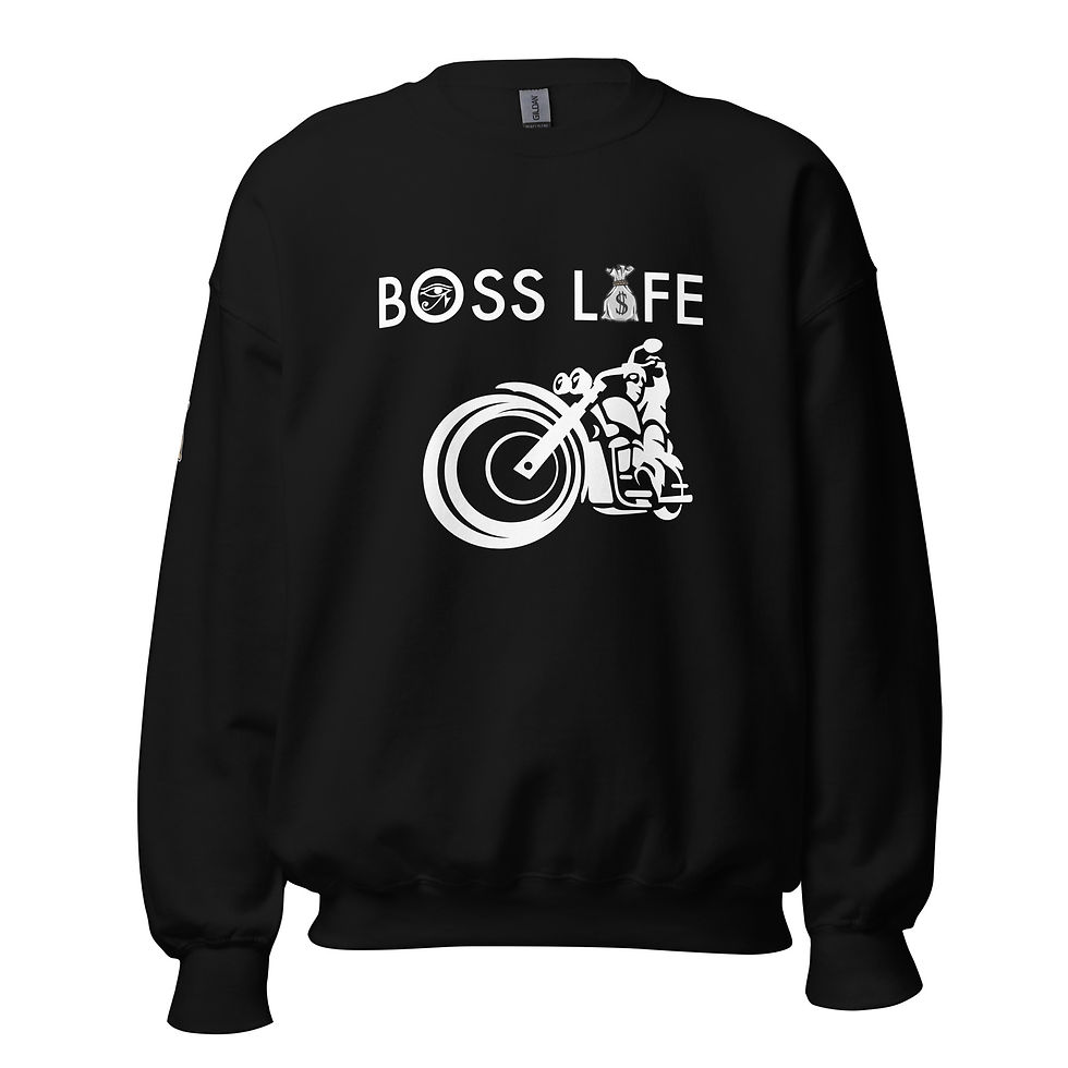 Thumbnail: Black Boss Life Bike Life Unisex Sweatshirt