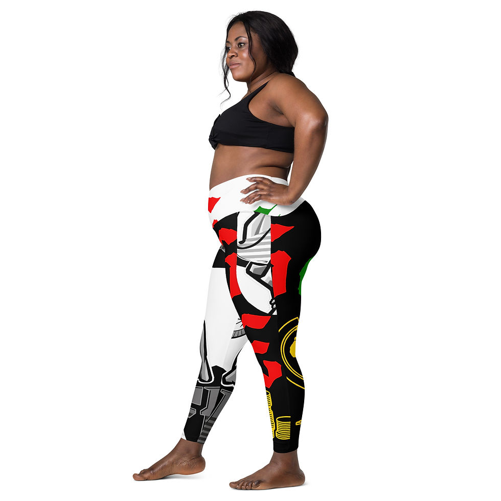 Thumbnail: Boss Life african money and wealth Crossover leggings with pockets