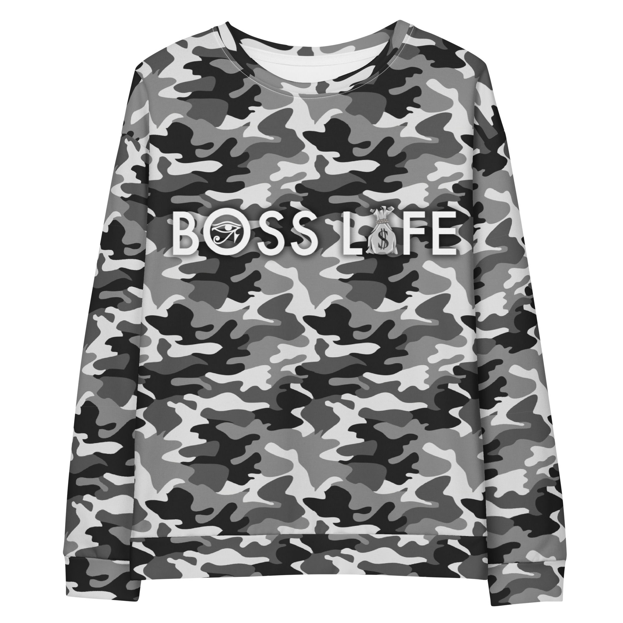 Boss Life camouflage Unisex cotton sweatshirt