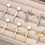 縮圖：Stainless Steel Shell Cross Open Rings Stud Earrings For Women Daily Jewelry