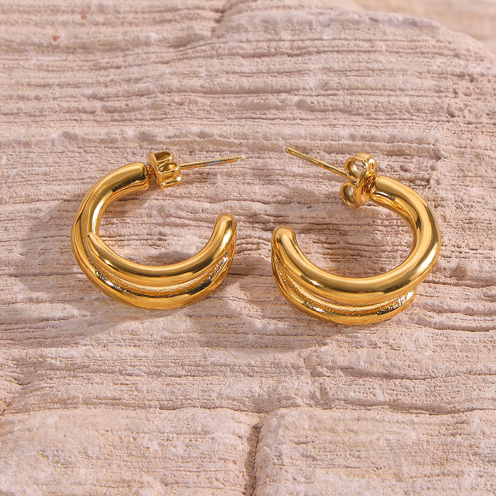 Minimalist Stainless Steel C Shape Stud Earrings Women Hypoallergenic Jewelry