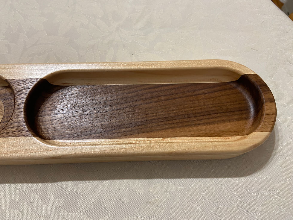 Thumbnail: Wooden tray with two-toned design